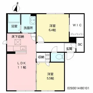 サンライズ969 B棟【1階】の間取り