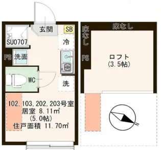 スカイテラス曳舟【2階】の間取り