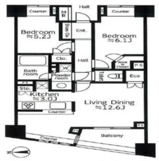 パークハウス オー・タワー【5階】の間取り