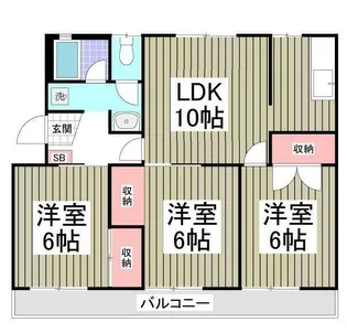 レインボーハウス3号棟【3階】の間取り