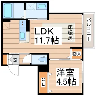 パセオプラシード泉中央【1階】の間取り