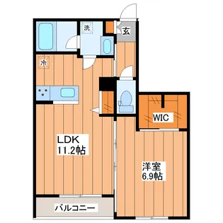 クレール富沢西B【1階】の間取り