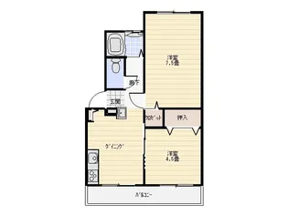 2DKの間取り画像