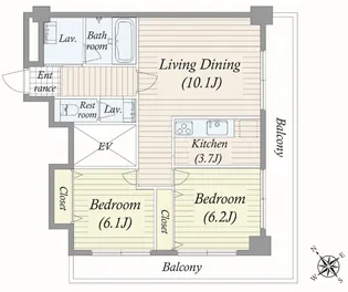 アムール新川【3階】の間取り
