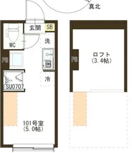 Emarie代田橋【2階】の間取り