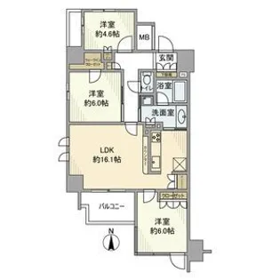 シエリア大和西大寺【8階】の間取り