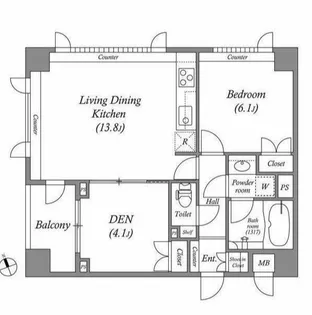 レジデンス渋谷富ヶ谷【4階】の間取り