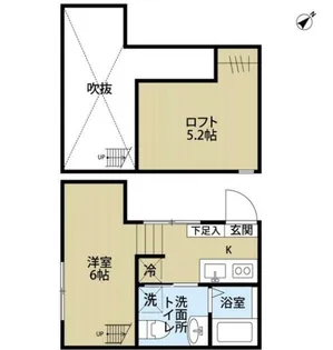 埼玉県越谷市瓦曽根1【アパート】の間取り