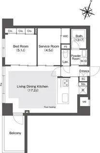 東京都目黒区大橋2【マンション】の間取り