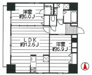 ラフィーネ音羽 西棟【12階】の間取り