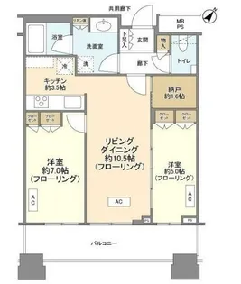 ル・サンク大崎ウィズタワー【15階】の間取り