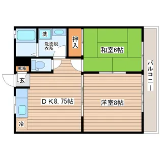 ジュネス参号館【2階】の間取り