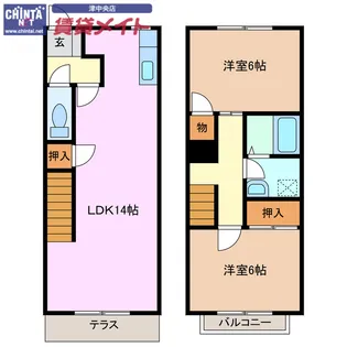 レイクサイドヴィラD棟【1階】の間取り