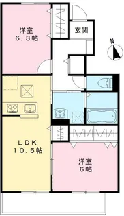 ユアメゾン益野A【1階】の間取り
