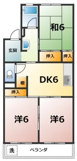 雁ヶ音マンション【3階】の間取り