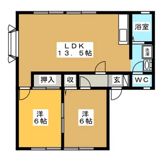 サンビレッジ北長野 B棟【1階】の間取り