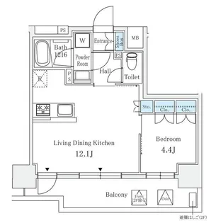 サンライズ茅場町【10階】の間取り