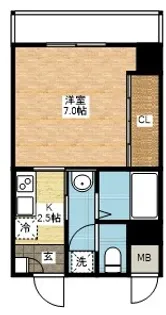 シャムロック城山【4階】の間取り