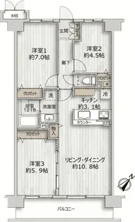 ウインベルコーラス浮間公園【4階】の間取り