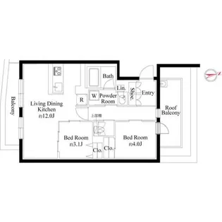 ルネサンスコート目黒南【2階】の間取り