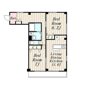 ブルーレース下鶴間【3階】の間取り