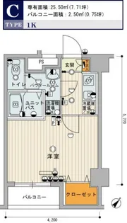 スカイコートヌーベル入谷第2【5階】の間取り