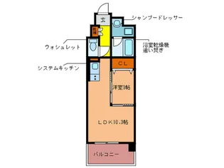 カメリアライジング博多【2階】の間取り