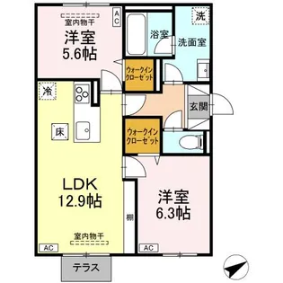トリシア大慈寺町 A【1階】の間取り