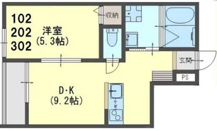 メゾンサンワD【3階】の間取り