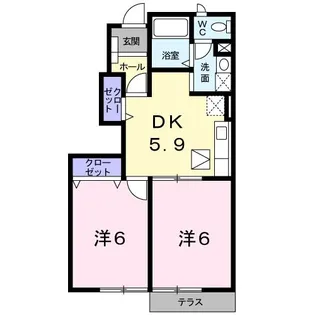 グリ-ンハイツ【1階】の間取り
