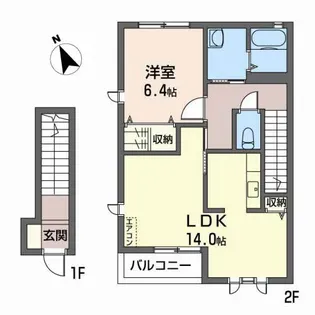 メゾン・ティエードB【2階】の間取り