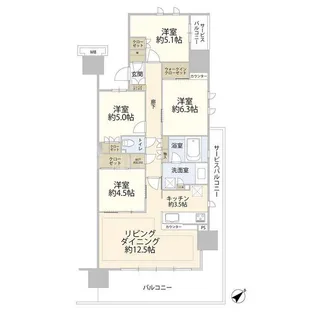 ソライエグラン流山おおたかの森シーズンスクエア【7階】の間取り