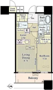 パークシティ大崎ザ・タワー【6階】の間取り