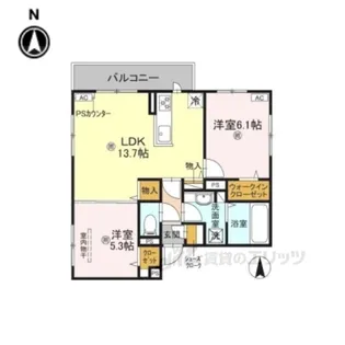 GRAMM東小野堀町WEST【2階】の間取り