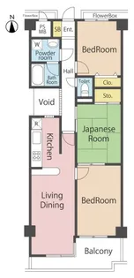 ライオンズマンション西所沢【4階】の間取り