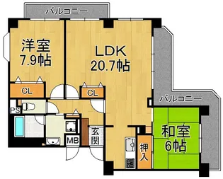 メゾン夙川【2階】の間取り