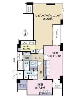 アーバンライフ御堂筋本町タワー【25階】の間取り