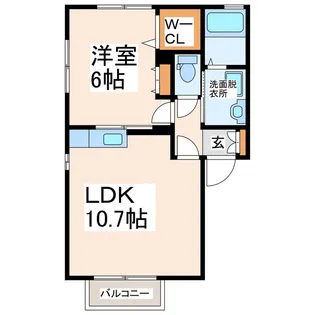 ルミエール上代B棟【2階】の間取り
