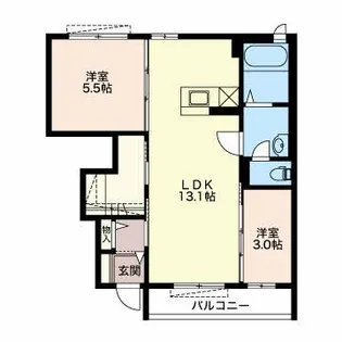 ディライフル【1階】の間取り