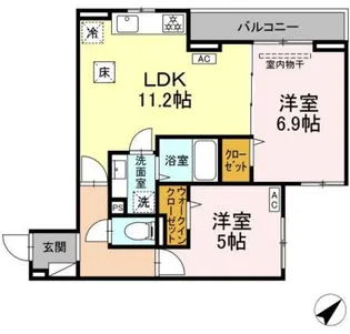 D Paina 菅A【1階】の間取り