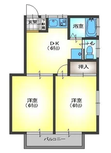 ハイツ上大岡【2階】の間取り