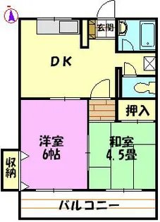 一剣花水コーポ【2階】の間取り