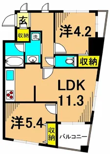 ドメイン品川シーサイド【9階】の間取り