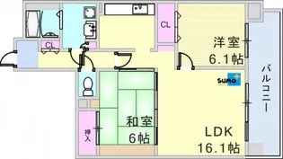 ウエストコート8番街2番館【10階】の間取り