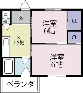 中島田コーポ【1階】の間取り