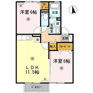 グリーン スクエア E棟【2階】の間取り