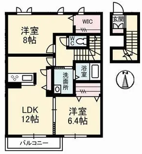 パーシモン【2階】の間取り