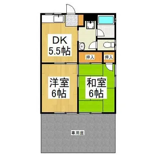 光ハイツ5【1階】の間取り