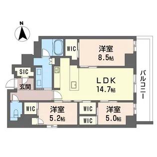 シャーメゾンステージ浅草橋【14階】の間取り