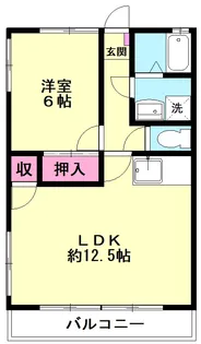 七本木グリーンハイツ【2階】の間取り